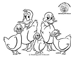 Five Little Ducks coloring page